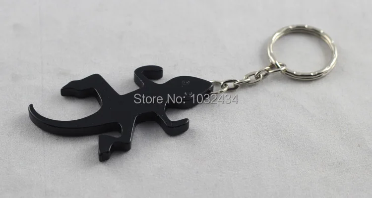 

204 pcs/lot Beer Bottle Opener geckos shaped KeyChains Aluminum Alloy Can Open Tools Promotion Gift-Free Shipping