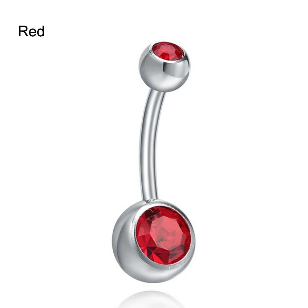Starbeauty 2 шт./лот с украшением в виде кристаллов пупка Piercing Nombril пикантные кольца для пупка промышленного пирсинг для пупка, ювелирное изделие для тела, Для женщин - Окраска металла: Red