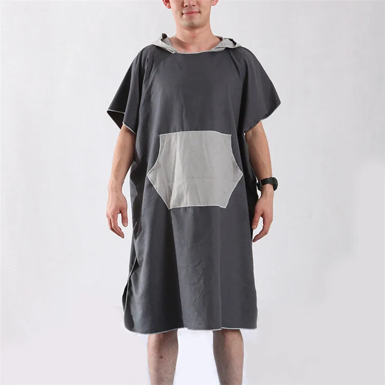 Changing Robe Bath Towel Microfiber Adult Hooded Beach Towel Poncho Surf Bathrobe Towels Swimwear Women Man Beachwear Swimsuit