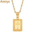 Ожерелья Anniyo с христианскими крестиками для женщин, золотой цвет, христианство, распятие, классический стиль, фотоэлемент, подарок #087506