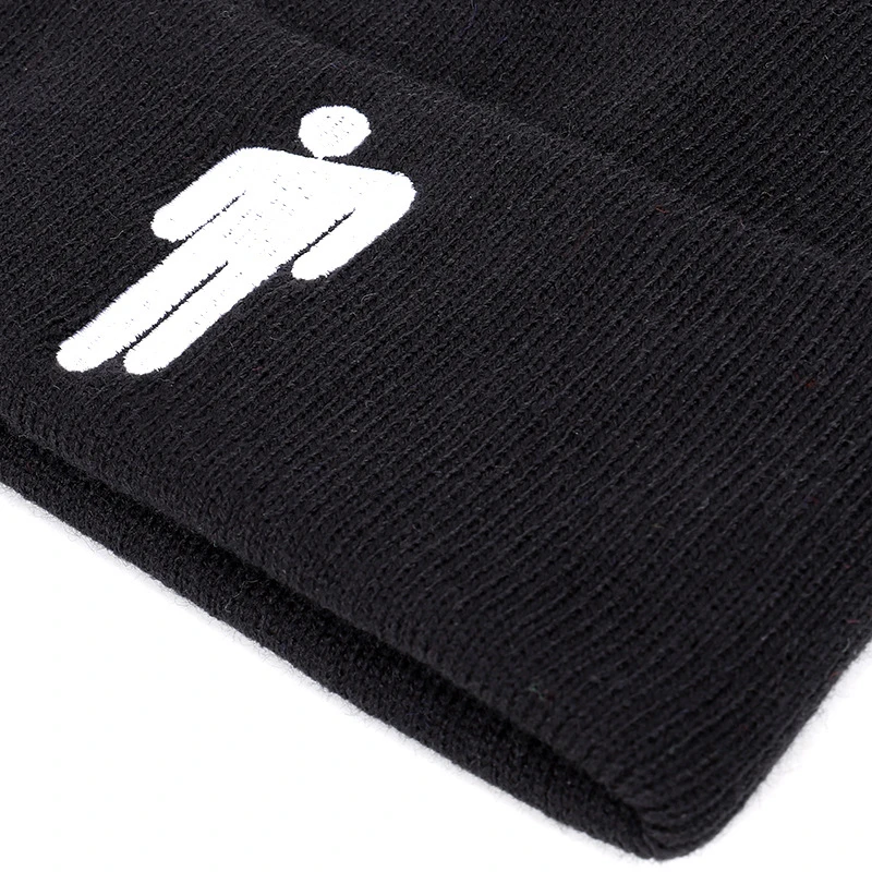 Billie Eilish Beanie for Women Men Unisex Knitted Billie Eilish Hat Embroidery Cartoon Autumn Winter Hip Hop Skullies Cap