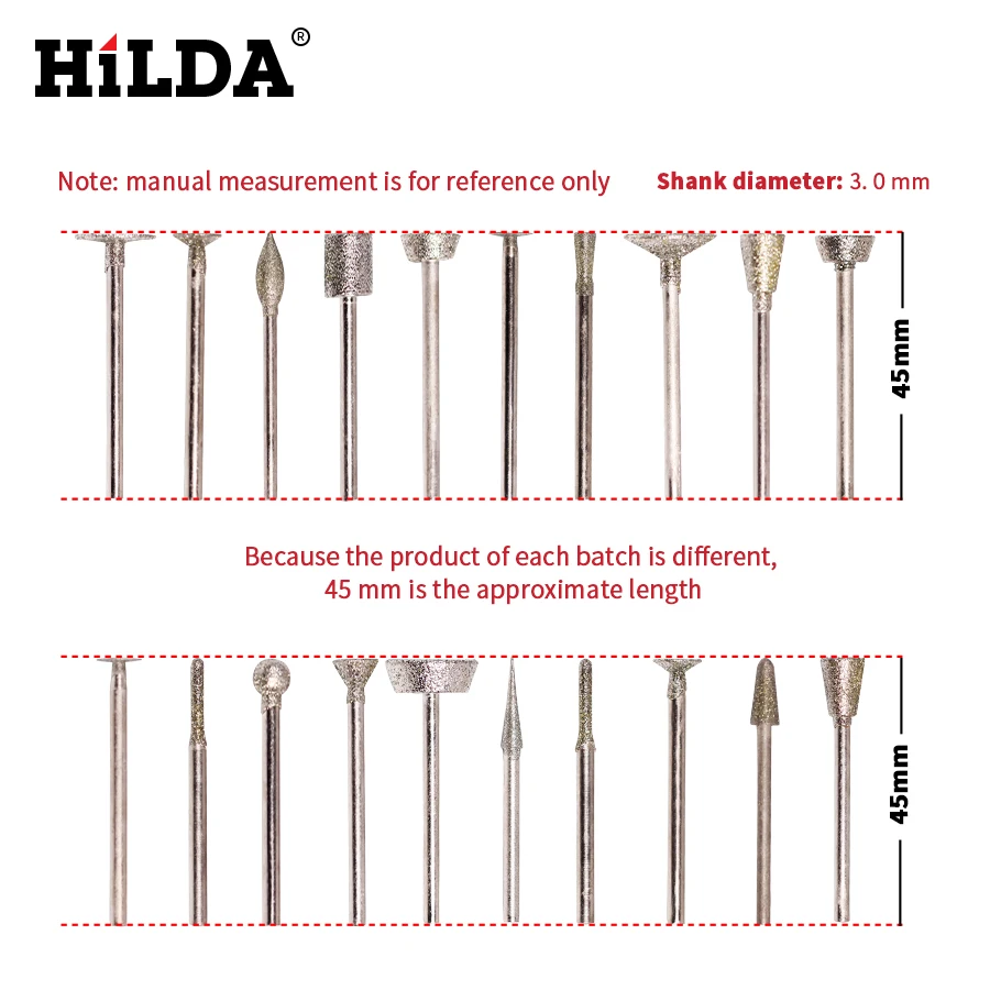 HILDA 20 шт. вращающийся инструмент сверло алмазные Буры вольфрамовая фотоголовка