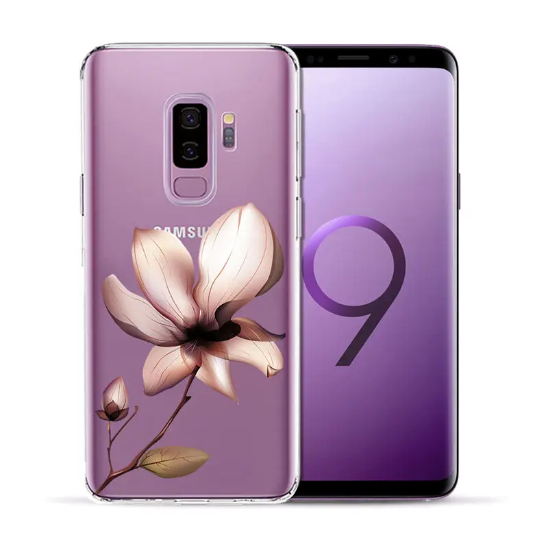 Мягкий чехол из ТПУ с изображением цветов и листьев единорога для Samsung Galaxy S5 Mini S6 S7