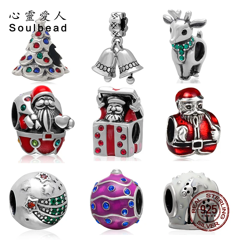 Бусины подвески Soulbead серебряная подвеска Рождественская серия подходит для