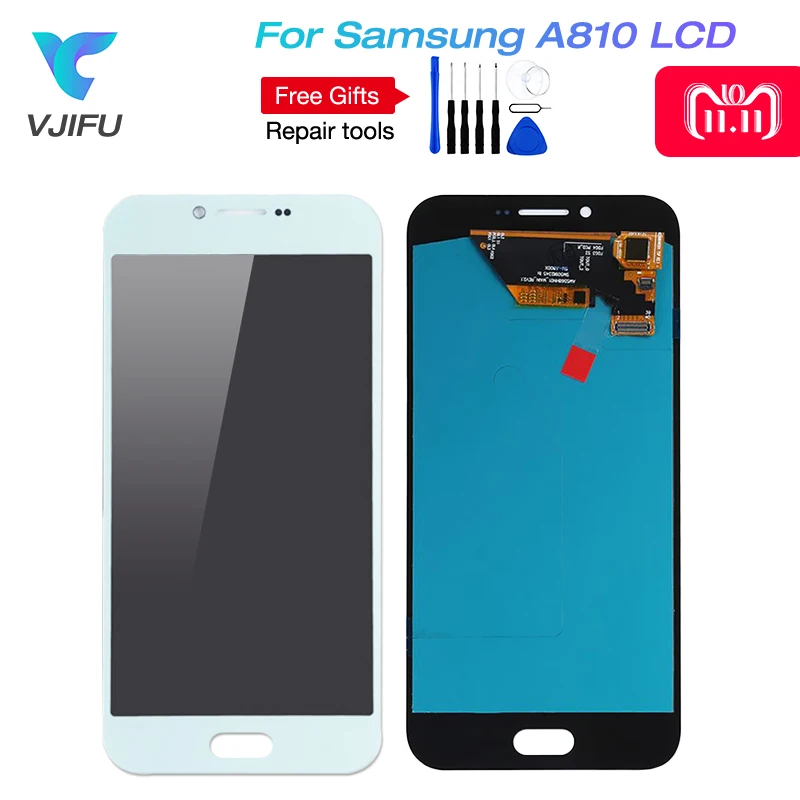 

Super AMOLED A810 LCDs For Samsung Galaxy A8 2016 A810F/ds A810YZ LCD Display Touch Screen Digitizer A8 Duos 2016 Replacement