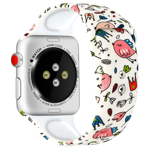 Силиконовый ремешок для apple watch band 5 4 44 мм 40 мм iwatch band 42 мм 38 мм браслет correa Sport популярные печатные аксессуары для часов - Цвет ремешка: 7