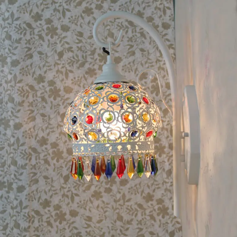 

beauty house Bohemia Mediterranean color crystal bar balcony wall lamp