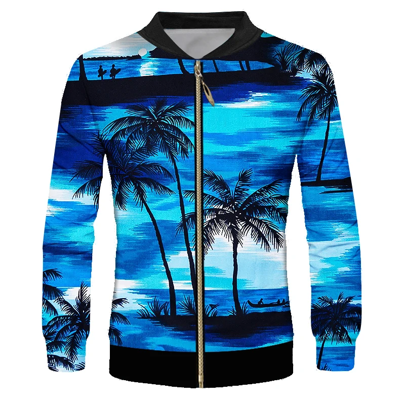 Мужская куртка на молнии OGKB модная разноцветная в полоску с 3D принтом одежда