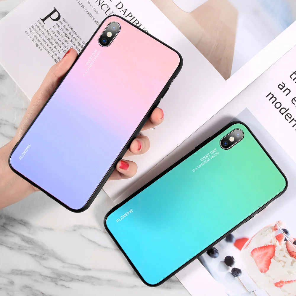 KISSCASE Tempered Glass Case For iPhone 7 X XS MAX 6 6S 8 Plus XR 5 5S SE Back Cover 6s Phone |