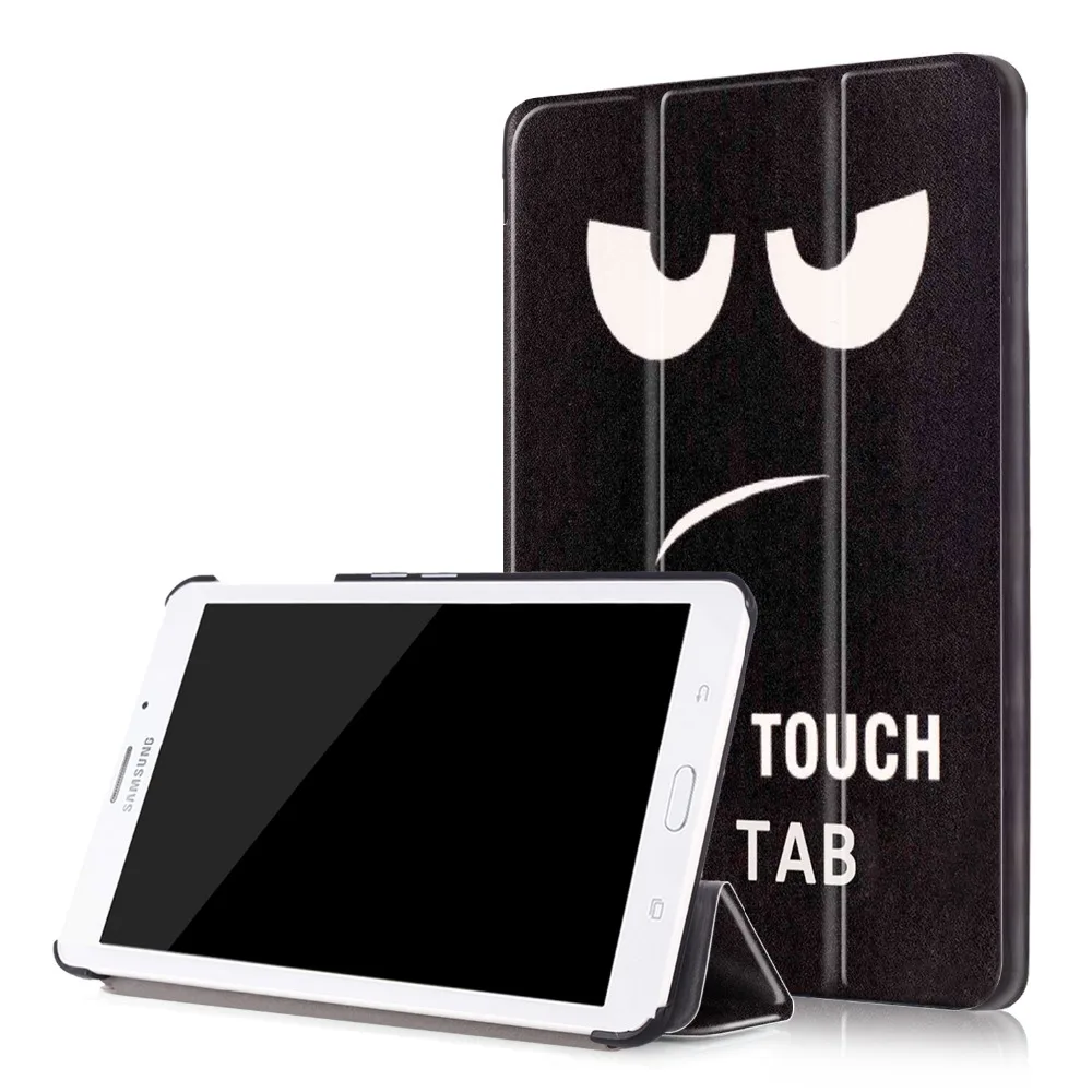 Высококачественный 3 складной чехол из ПУ кожи с принтом защитный для Samsung Galaxy Tab J