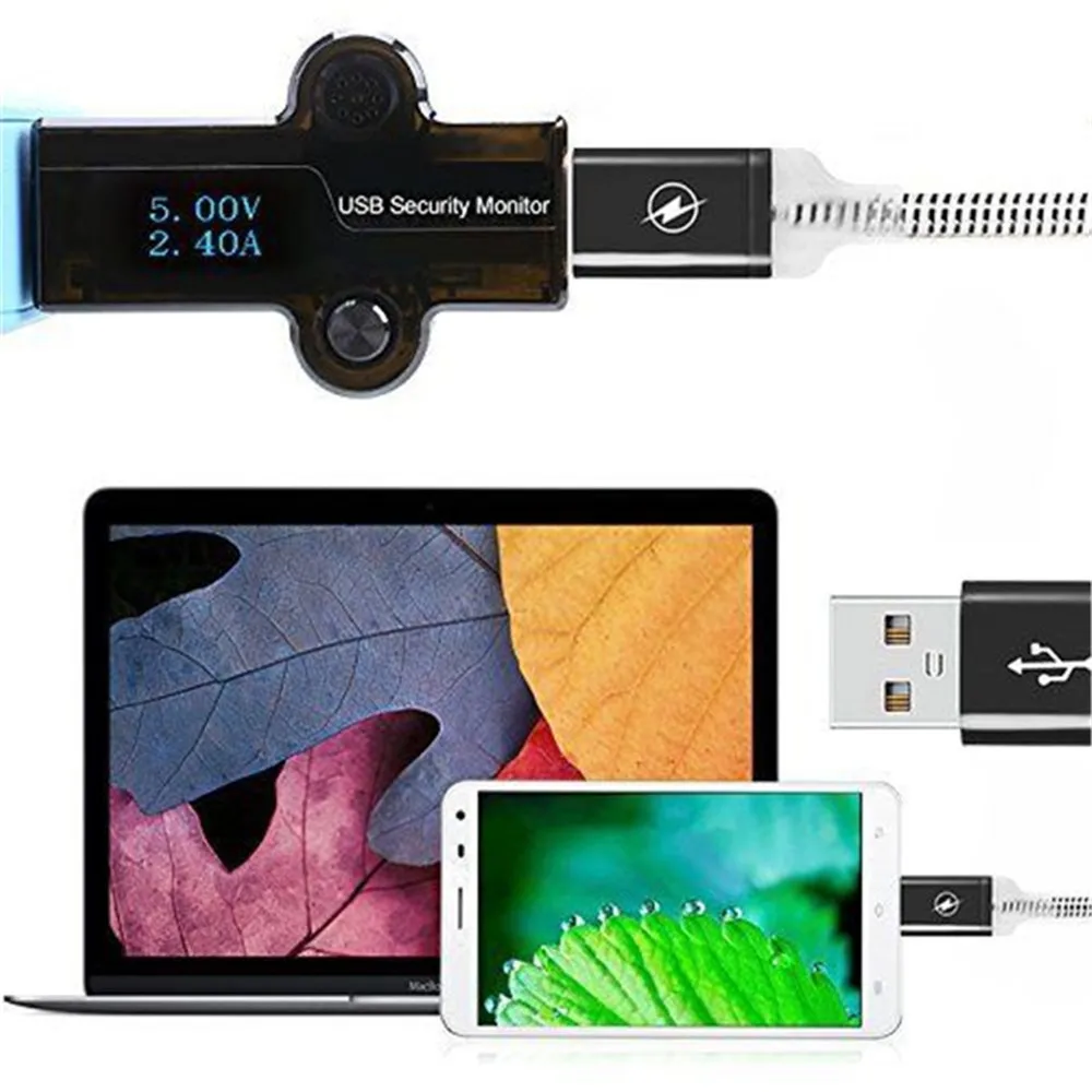 Светодиодный кабель Micro USB для зарядки и синхронизации данных 1 м iPhone 6S Android Тип C