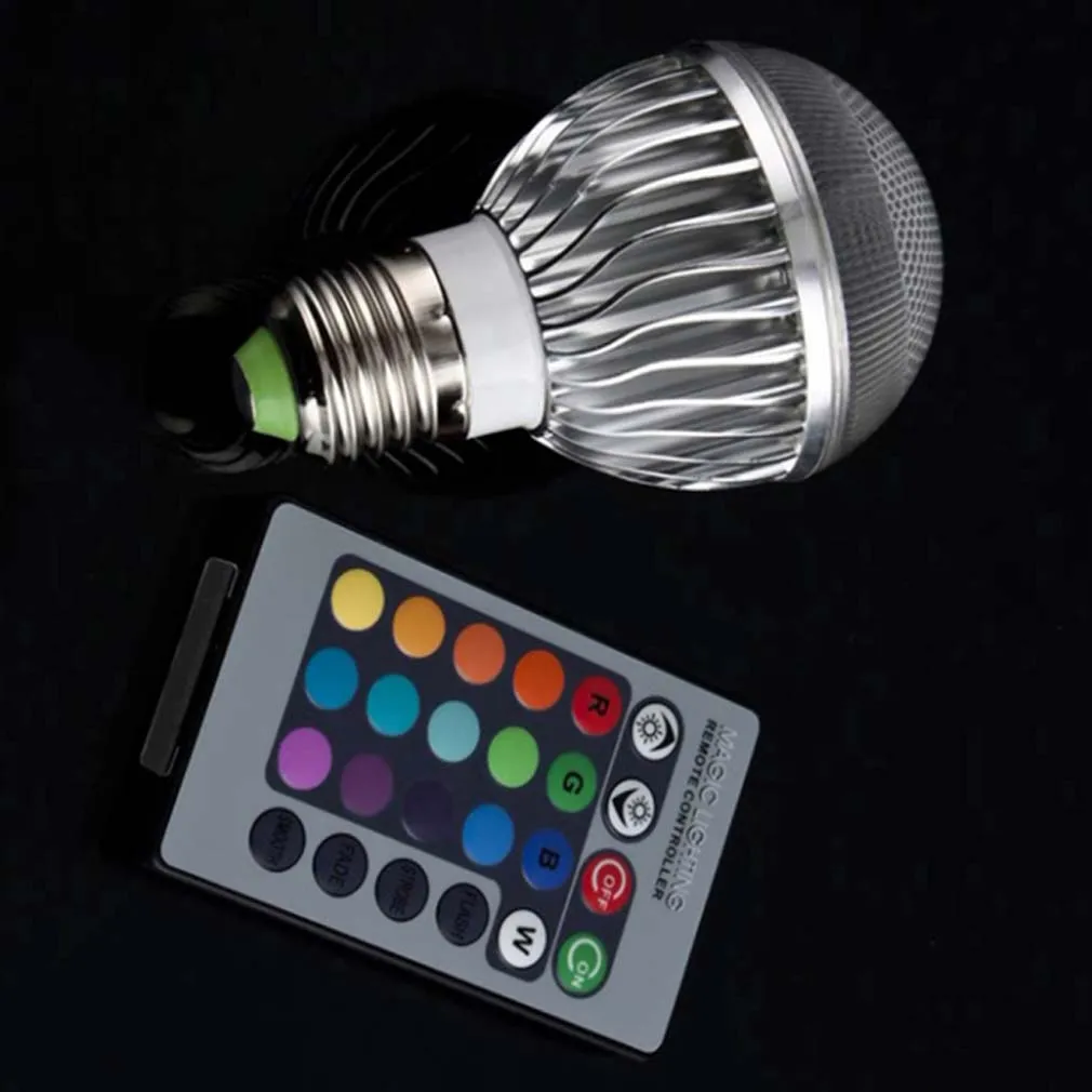 E27 8 Вт 2 миллиона цветов RGB светодиодный светильник вспышка лампа с пультом