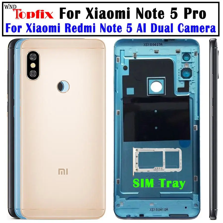 Новый оригинальный корпус для Xiaomi Redmi Note 5 Pro крышка аккумулятора запасные части