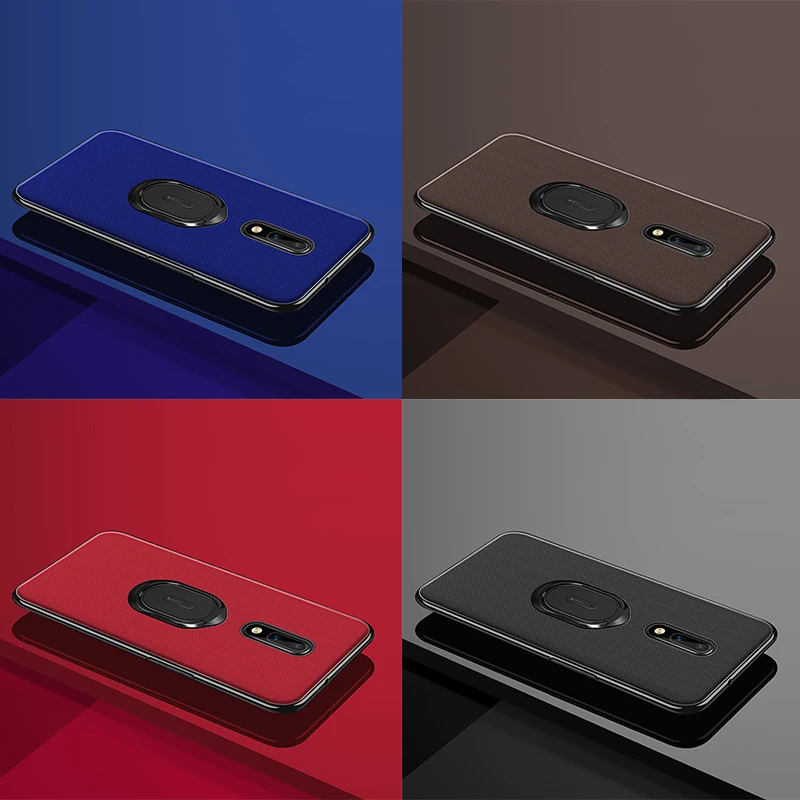 Cloth Texture Case Luxury Fabric 1+7pro Magnetic 1+7 Car Holder For Oneplus 7 Pro Phone Protect Cover Oneplus7 Celular Coque |