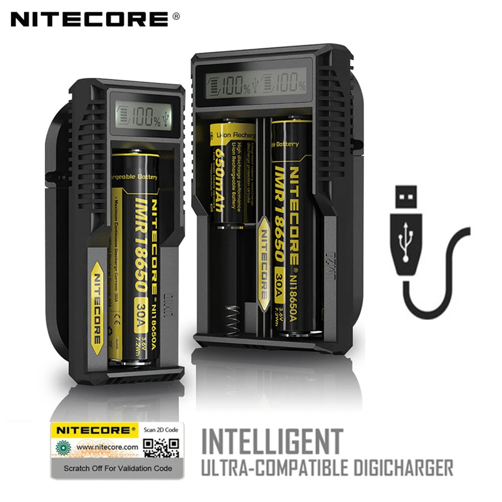 100% оригинал Nitecore UM10 UM20 ЖК-дисплей Цифровой Смарт USB зарядное устройство 18650 17650 17670