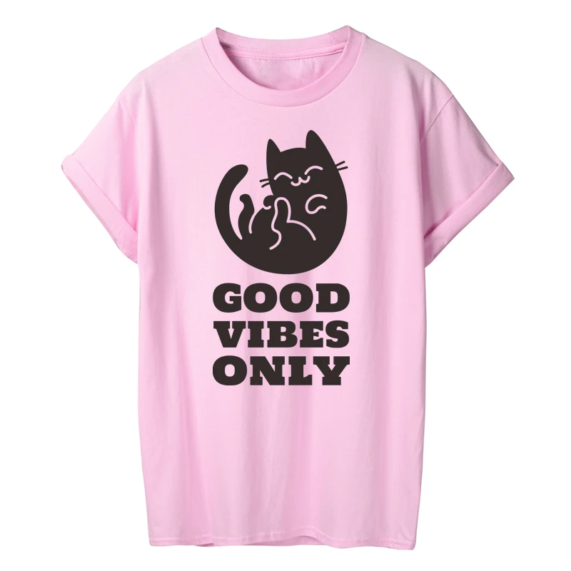 Женская футболка с надписью ONSEME Good Vibes Only летняя хлопковая коротким рукавом
