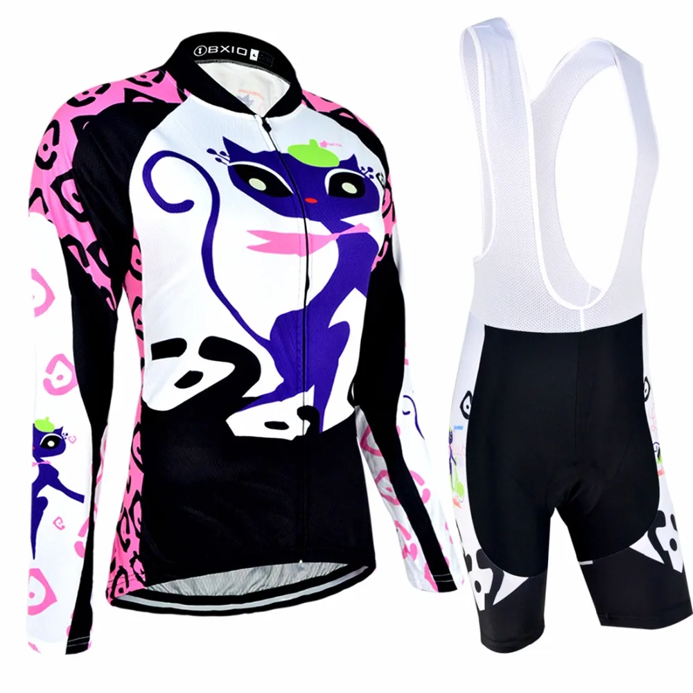 BXIO/женские велосипедные наборы Pro Team забавная одежда для велосипеда с кошкой