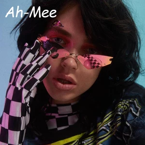 Женские солнцезащитные очки кошачий глаз в металлической оправе, UV400