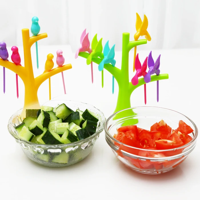 Творческий Дом Кухня Посуда Наборы 6 Шт. Птичка Плоды Вилкой Птицы На Дереве