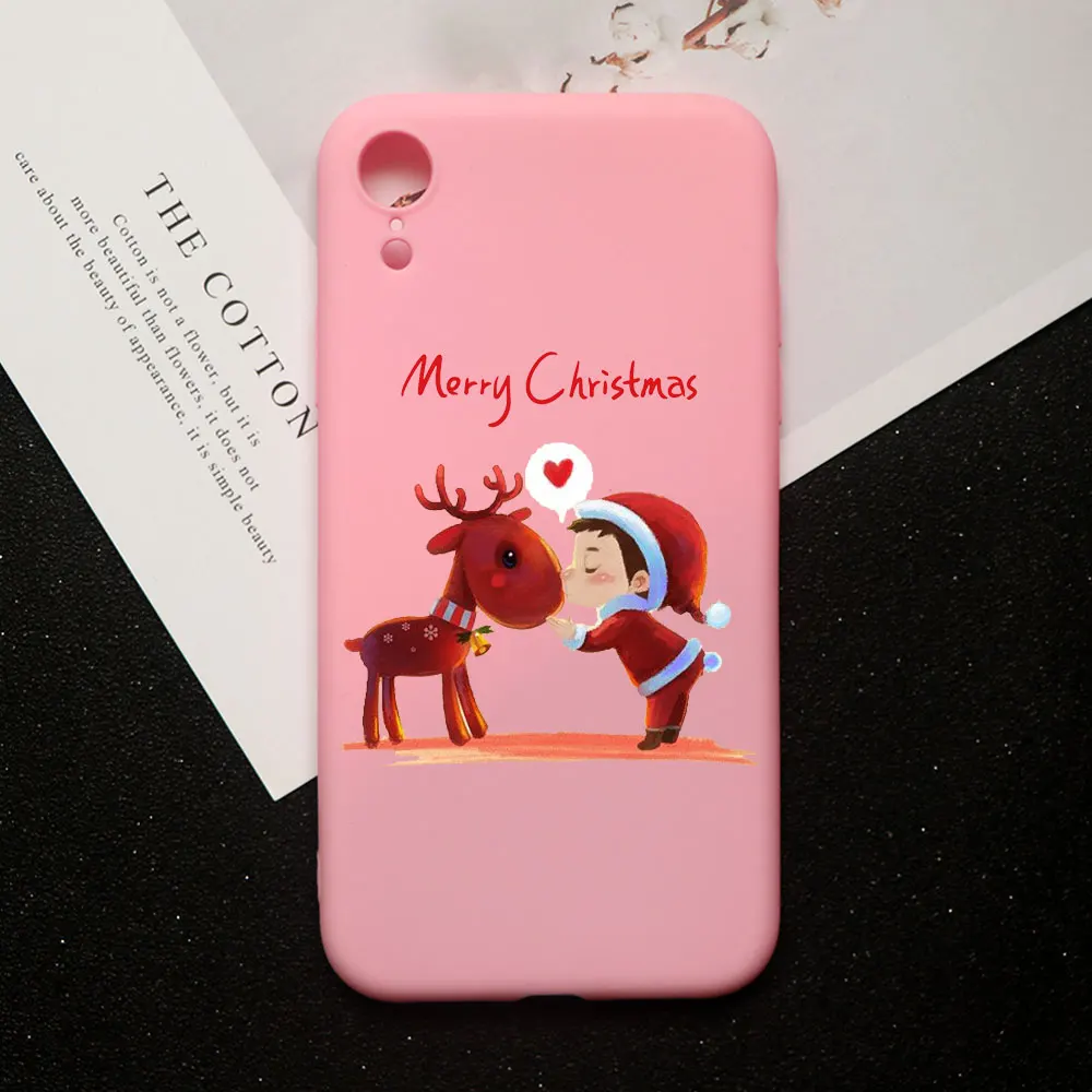 TPU A1530-PINK Рождественский Санта-Клаус, лось, снеговик, снежинка, красный чехол для телефона, для iPhone 11 pro max, 5S, SE, 6s, 8, 7 Plus, X, XS, MAX, XR, ТПУ, силиконовый чехол - Цвет: TPU A1530-PINK