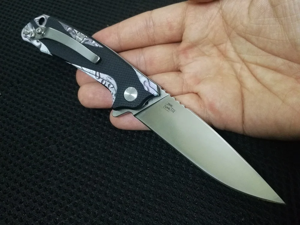 Новинка от бренда jonnyjamie, складной нож Spadger Plus G10, ручка с D2 стальным лезвием, Походный нож, карманные тактические инструменты для повседневного использования