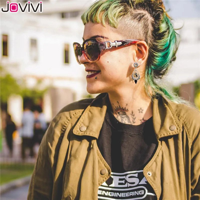 Jovivi новый черный обсидиановый камень из нержавеющей стали каплевидный большой