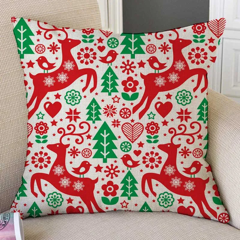 

2018 Красная Зеленая Рождественская дизайнерская диванная подушка для украшения дома с шариками рождественской елки, милый чехол для подушки