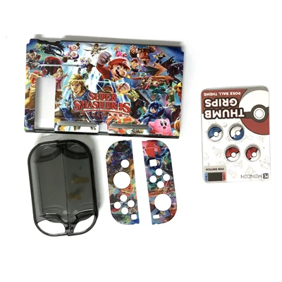 smashbros-4pcs grips NS Switch Let's Go Pikachus Жесткая Сумка для переноски Joy con Pokeball Thumbsticks Grips cap для Nintendo Switch Console Shell Чехол - Цвет: smashbros-4pcs grips