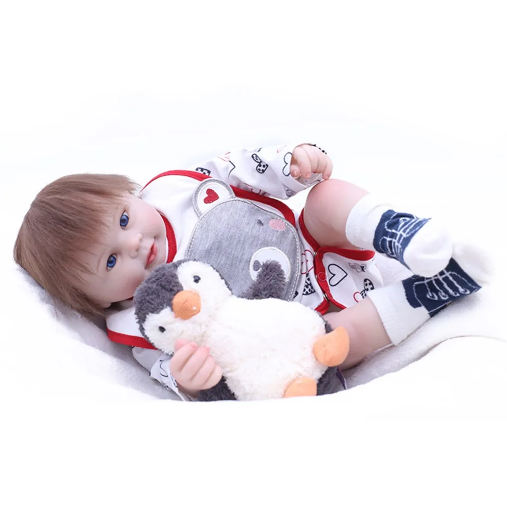 SanyDoll 18 дюймов 48 см силиконовые куклы для новорожденных реалистичные милые