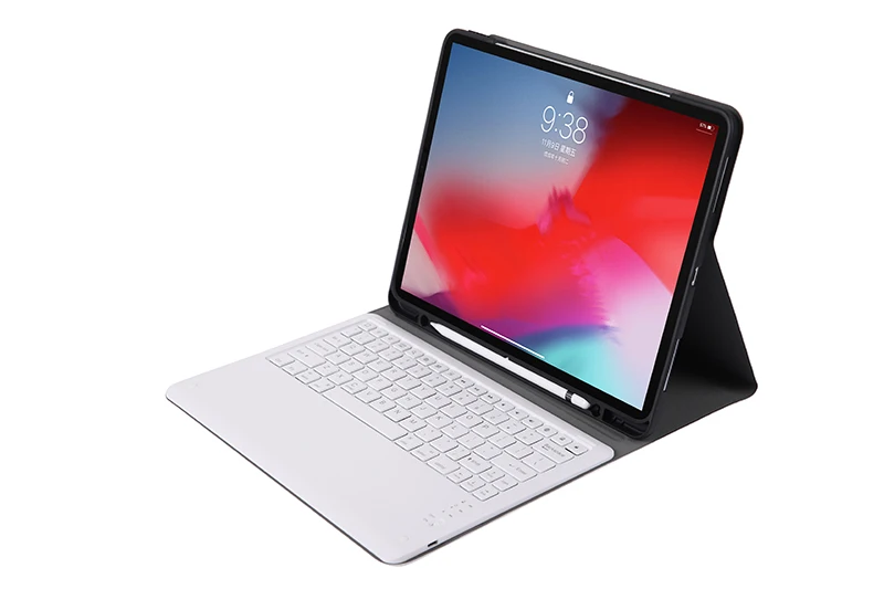 

PU Leather Case Built-in Wireless Keyboard Smart Cover with Pencil Slot( Not included Pencil) for Apple iPad Pro 12.9 Tablet+Pen