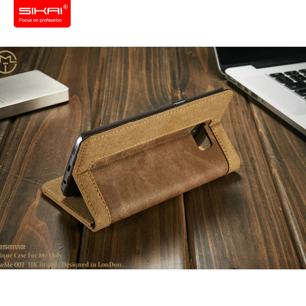 SIKAI Multi-function Wallet Flip Detachable Scratchproof Jeans Cover for Samsung S7edge Cell Phone Case Card Slot Zipper Bag | Мобильные