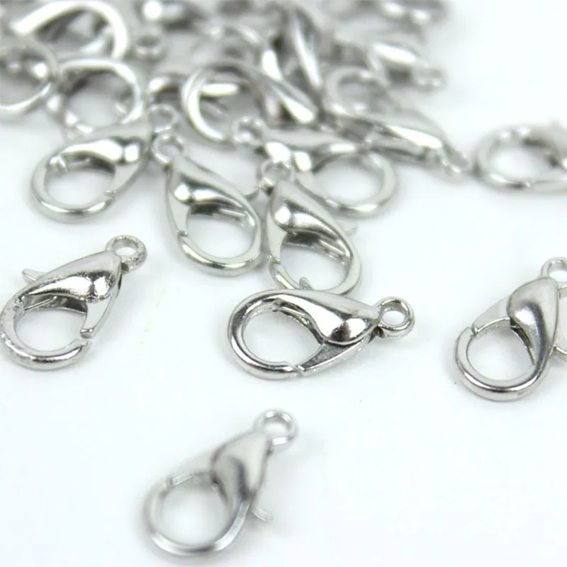20 штук родием застежки клешни (карабин) коготь для цепи ожерелье разделитель