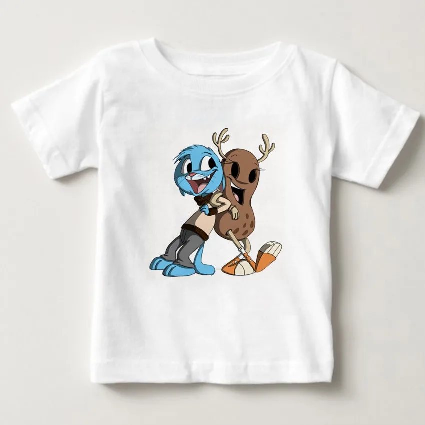 White childreT-shirt Потрясающая серая футболка для мальчиков с героями мультфильмов «Мир гумбола» Новая модная футболка с короткими рукавами одежда для детей Детская рубашка MJ - Цвет: White childreT-shirt