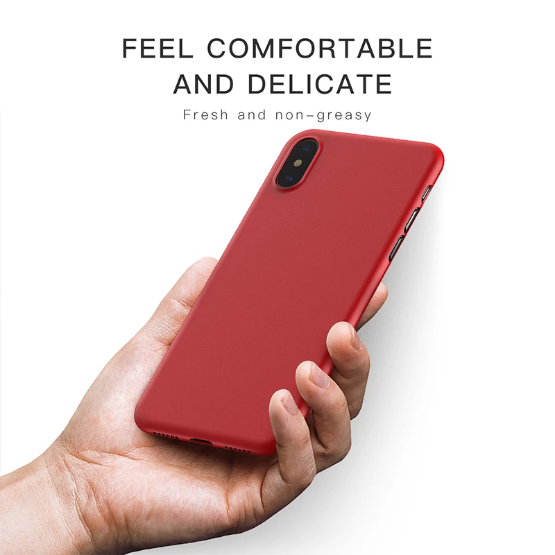 Fshang ультра тонкий чехол для телефона iPhone X Тонкий сплошной Цвет телефон Свет