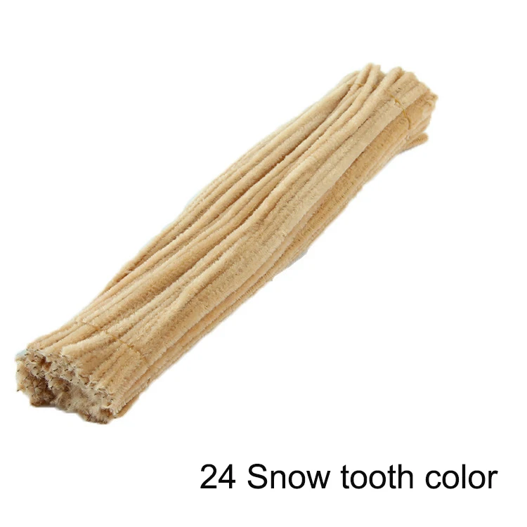 24 snow tooth color 100 шт 30 см стебли синели, очистители труб детские развивающие игрушки ручной работы Красочные шенили Стебли трубы для DIY ремесла поставки - Цвет: 24 snow tooth color