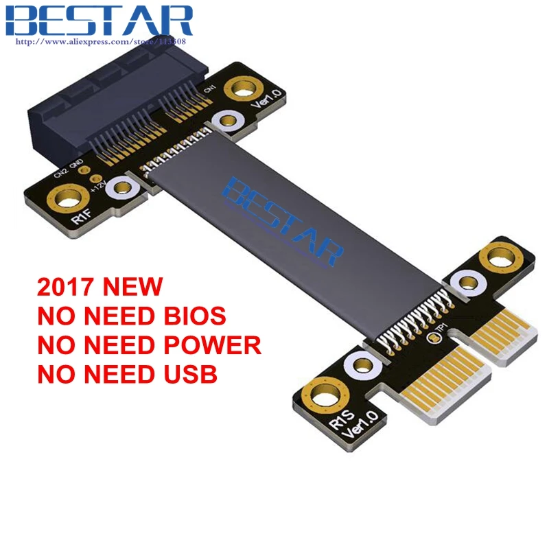 8G/bps PCIe Gen3.0 1x к Riser Male женскому графическому удлинительному кабелю 25 см 35 45 55 1ft PCI E