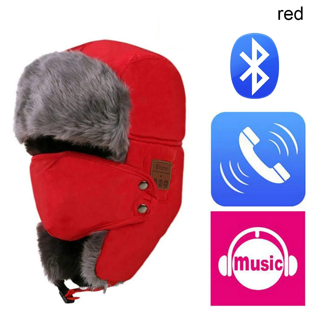 Лидер продаж мягкая зимняя теплая шапка бомбер унисекс Беспроводная Bluetooth умная