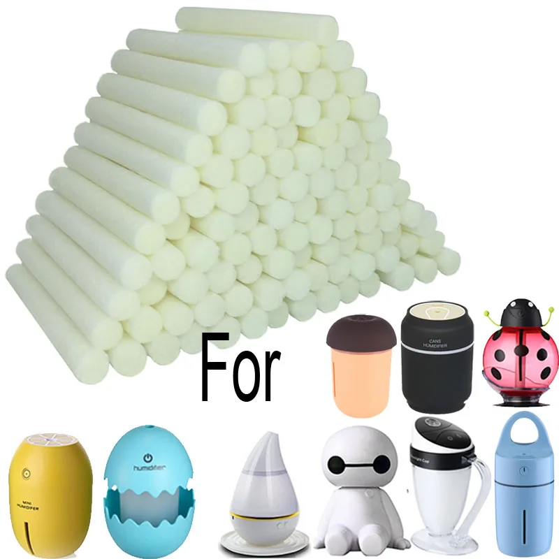 

Car Humidifier Sponges Refill Sticks Filter Wick Replacements 100-Pack for Car Ladybug lemon Egg Cups Humidifier Aroma Diffuser