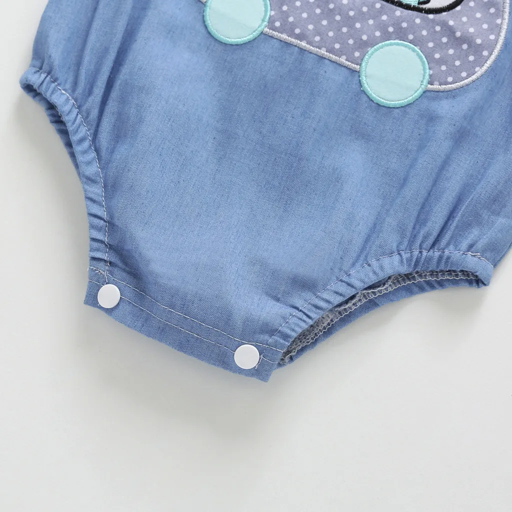 Летняя одежда для новорожденных девочек и мальчиков комбинезон с имитацией 2