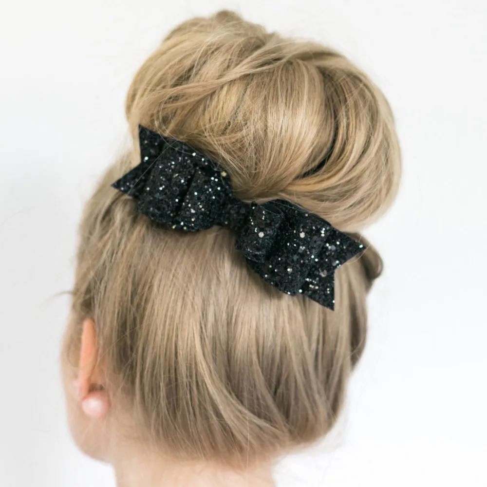 Pale Gold Glitter Bow Hair Clip for Girl and Women Barrettes Sequin Girls Pin Luxury Hairpin Accessories | Детская одежда и обувь