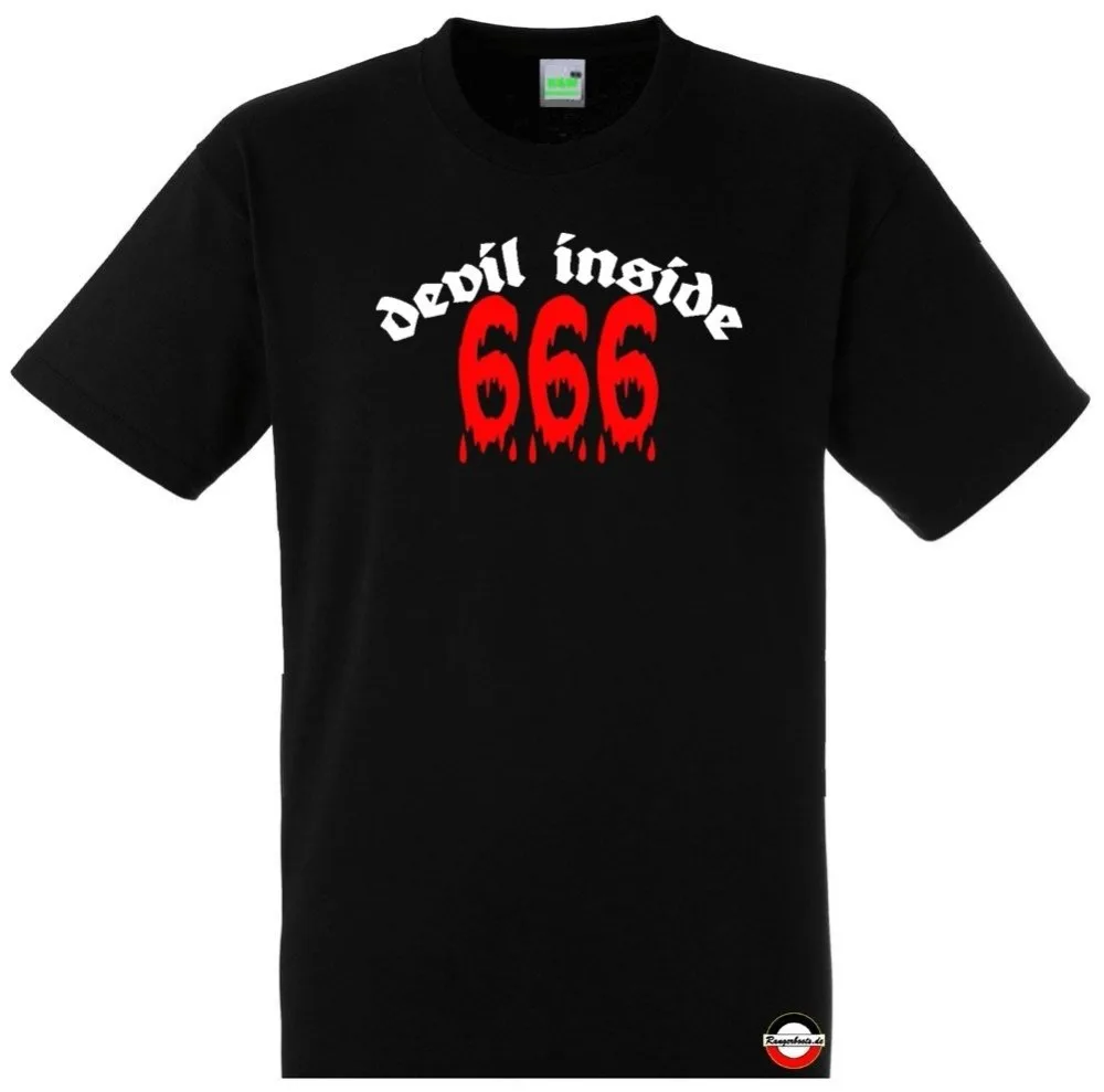 Дьявол внутри | Футболка готика черный металл 666 652-0-02 Мужская одежда