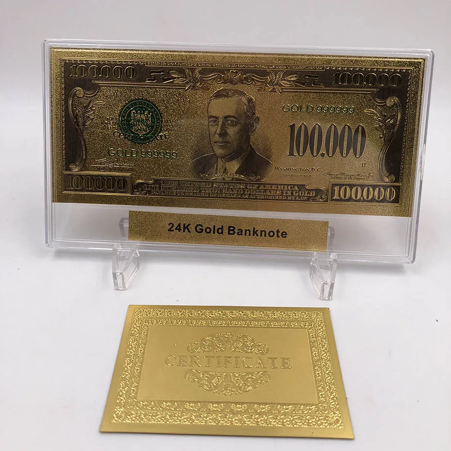 Золотые банкноты Nice America 24k 100 долларов США в 1928 банкнот золоте поддельные