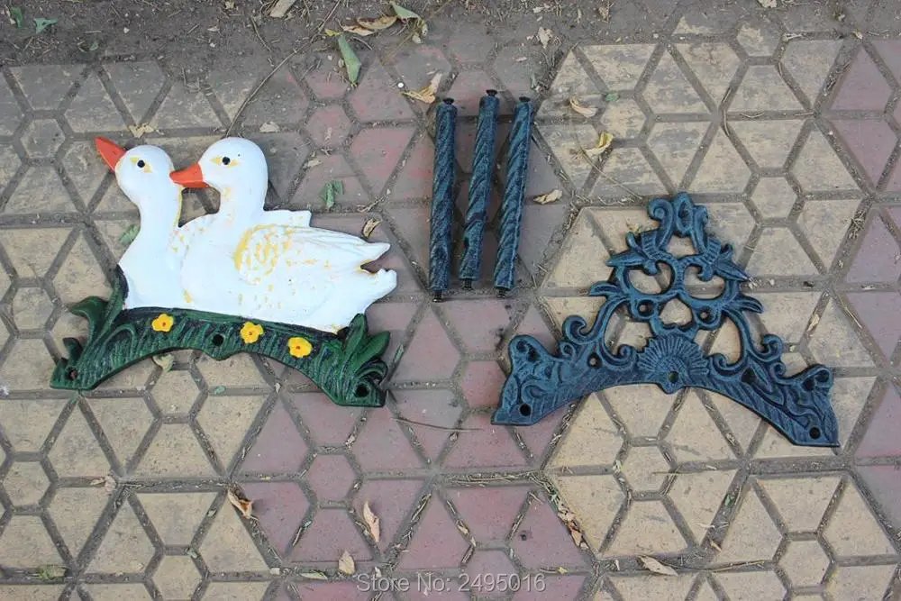 Чугунный держатель для водяного шланга из металла 2 утки настенная вешалка