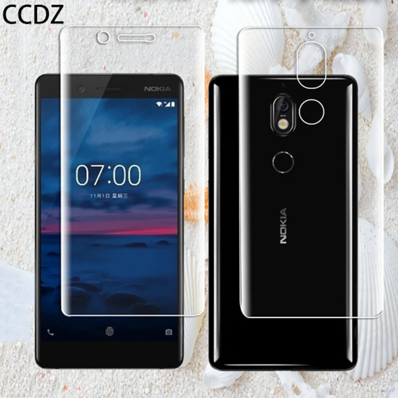 CCDZ Передняя Задняя ультра-тонкая прозрачная полная крышка мягкая Гидрогелевая пленка для Nokia X5 X6 7,1 6 7 Plus 8 Sirocco Защитная мягкая пленка