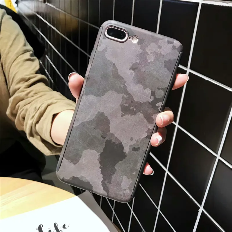 360 полный защитный чехол для телефона iPhone 7 8 plus 6 6s 5 5S SE армейский камуфляжный X XR XS