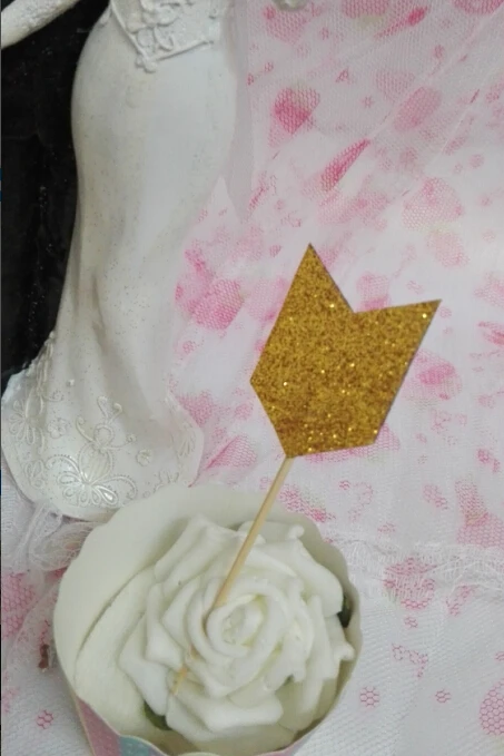 

Glitter arrow Cupcake Toppers baby bridal shower birthday treat food toothpicks wedding party decoration custom colors