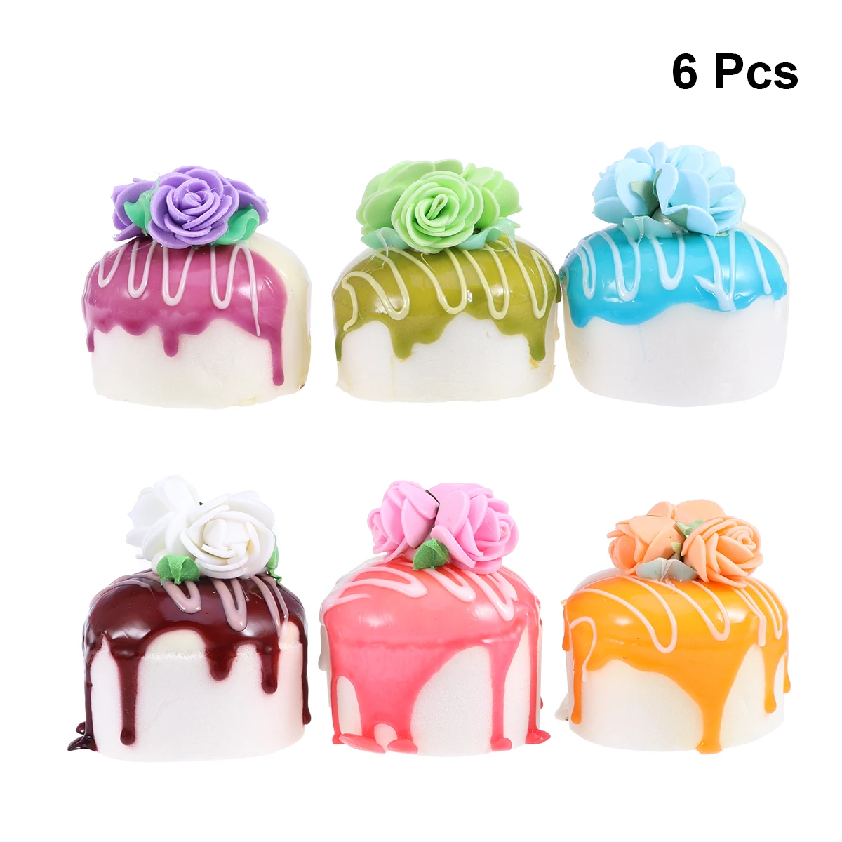 Искусственный детский муссовый торт 6 шт. имитация торта роза Круглый десерт