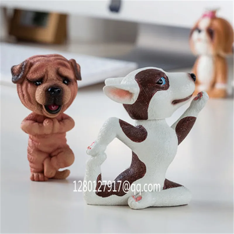 Имитация животного Симпатичный щенок статуя мопса далматинский Пудель Shih Tzu