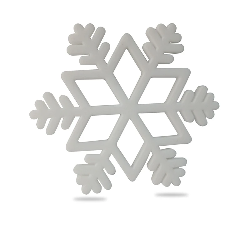 Snowflake White 1 шт Санта Клаус Снежинка Рождественская елка силиконовый Прорезыватель для зубов перле силиконовый шарик уход за зубами Жевательная Прорезыватель для зубов Детская Игрушка прорезыватель - Цвет: Snowflake White