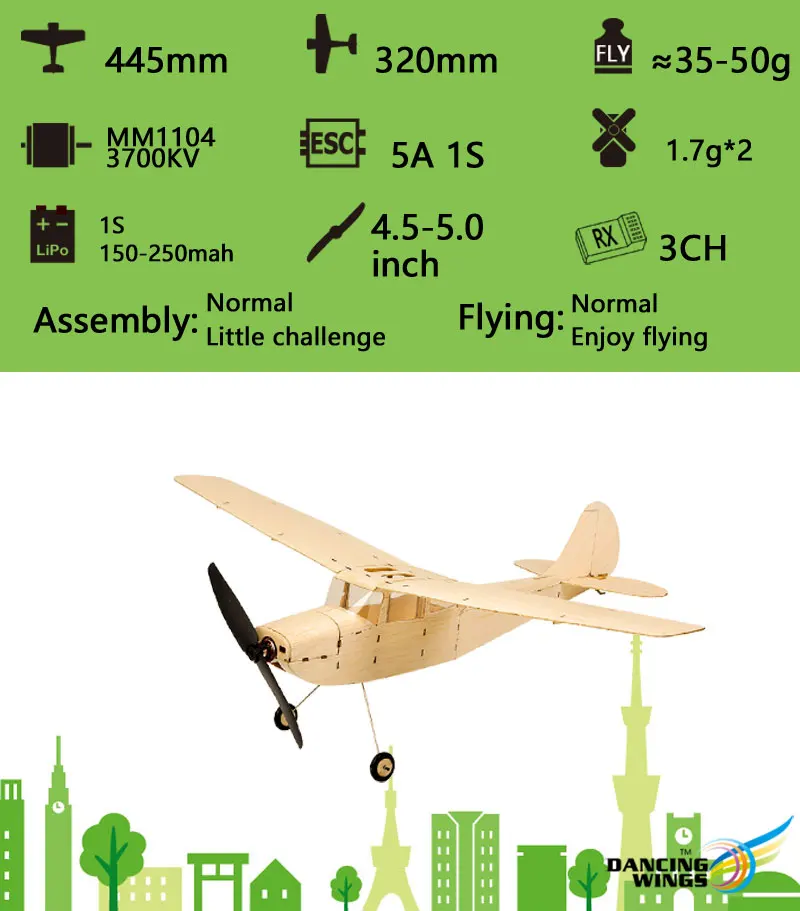 Мини Cessna L-19 плоская модель RC 3CH Электропитание RC самолет 320 мм размах крыльев пробкового дерева модель самолета строительные наборы K12